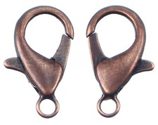 Lobster Clasps - 16x8mm - Antique Copper Color - Claw Connector - 100 500 - 5/8"