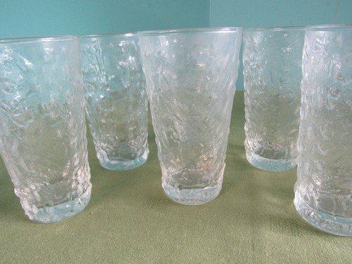 Vintage Bubble Dimpled Clear Libby Large & Small Drinking Glasses Set Lot of 10 - Picture 7 of 11