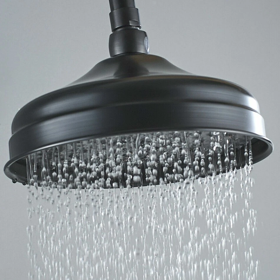 Balck Oil Rubbed Bronze 8 inch Round Bathroom Rainfall Shower Head