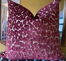 Lee Jofa Oscar De La Renta Le Leopard Garnet Red Custom Pillow Cover Both Sides!