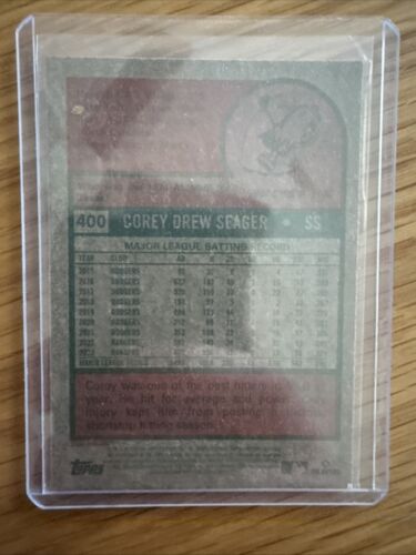 2024 Topps Heritage Corey Seager Blue Sparkle Chrome #400 Rangers - Picture 2 of 2