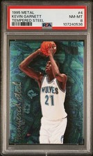 1995 Fleer Metal Tempered Steel #4 Kevin Garnett - Rookie RC - PSA 8