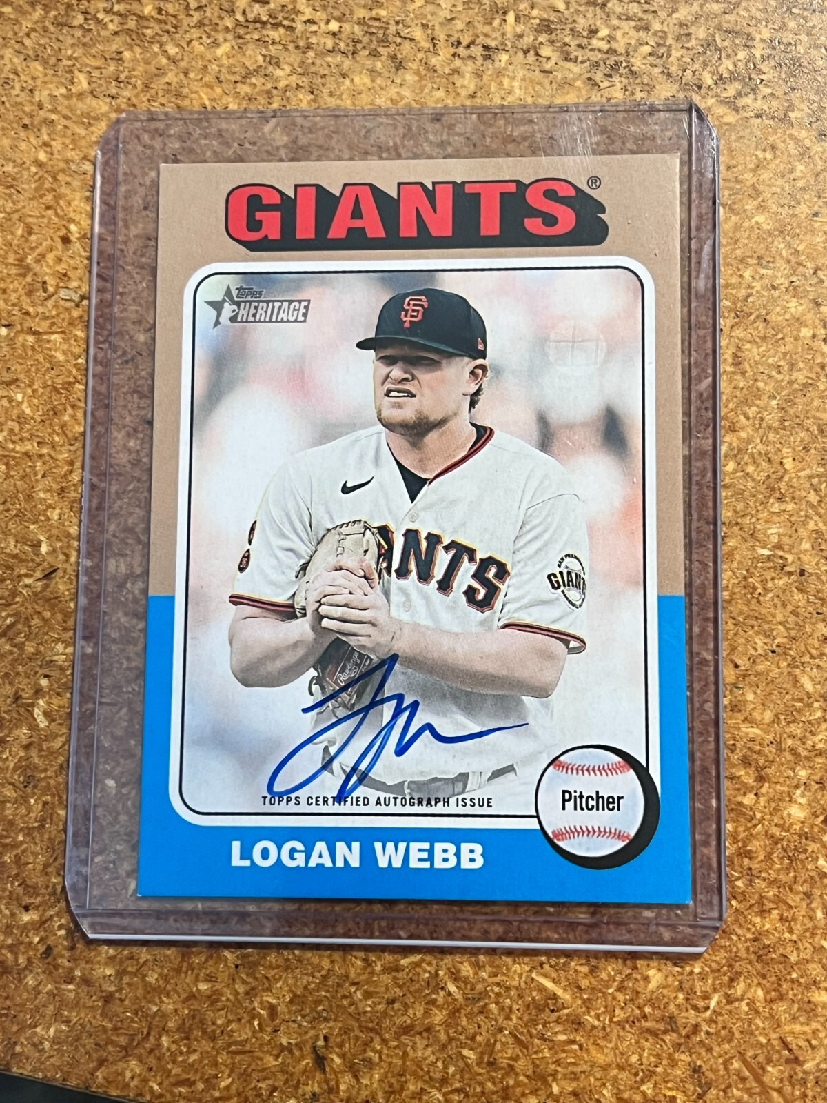 2024 Topps Heritage Baseball Real One Blue Ink # ROA-LW Logan Webb Autograph