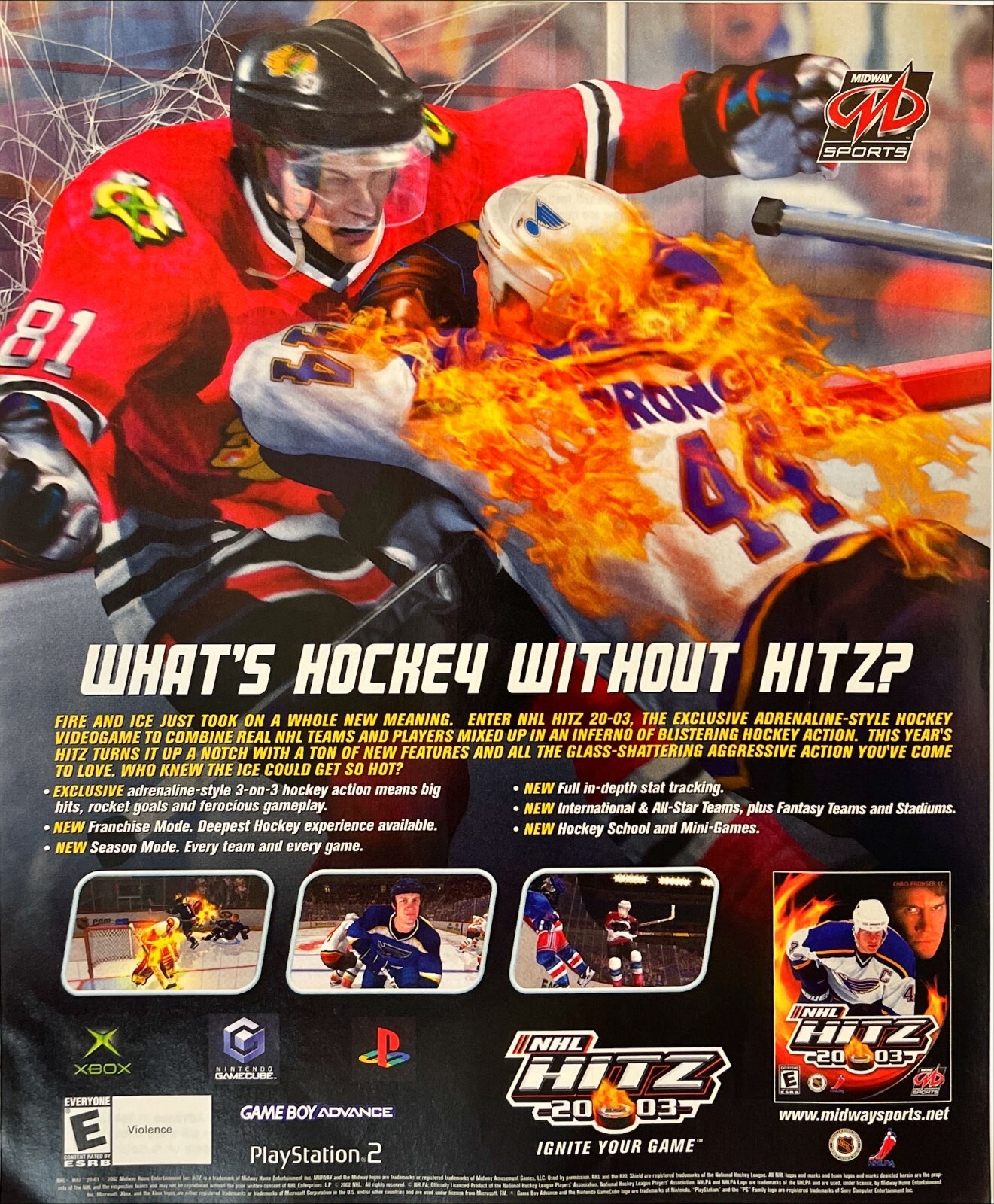 NHL Hitz 2003 Video Game Magazine Print Ad XBOX Game Boy Advance Playstation