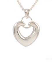 Memorial Heart cremation Ash Jewelry Urn Sterling Silver 925