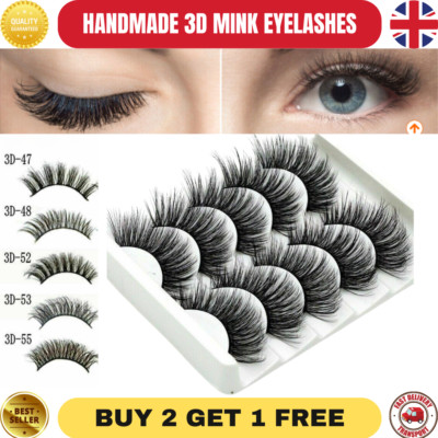 5 Paar 3D Nerz Falsche Wimpern Set - Tierversuchsfrei & Wiederverwendbare Dicke Wimpern