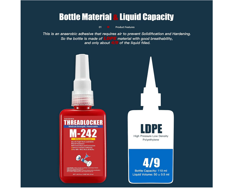 Lock Tight Seal Fasteners Nuts Bolts Locker Anaerobic Curing Metal Glue Car Home