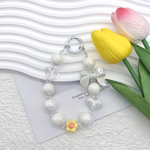 1PC Phone Chain For Girls Candy Color Floral Bow Love Style Short Phone Straps - Zdjęcie 11 z 19