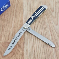 Case XX Air Force Trapper Pocket Knife Stainless Steel Blades Synthetic Handle