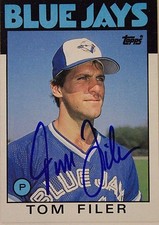 TOM FILER Blue Jays Brewers Mets Cubs Autograph 1986 TOPPS #312 Signed Card 16G