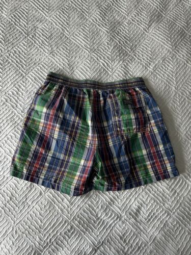 Ralph Lauren Polo Mens Plaid Blue Green Yellow Pony Swimming Trunk Board Short L - Picture 2 of 9