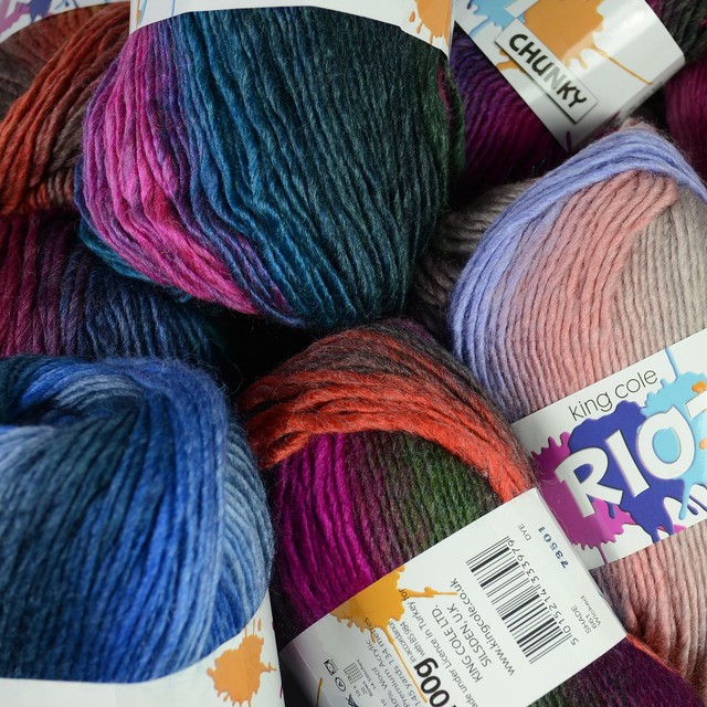 King Cole Riot Chunky Multi Coloured Yarn 100g for sale