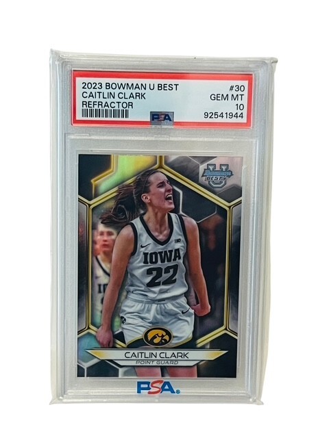 Caitlin Clark PSA 10 Rookie RC 2023 Bowman U Best Refractor LOW POP #30 Iowa sp