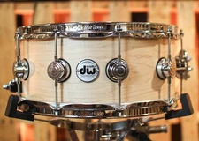 Used DW 6.5x14 Collector's Black Swamp Solid Maple Snare Drum - SO#883633
