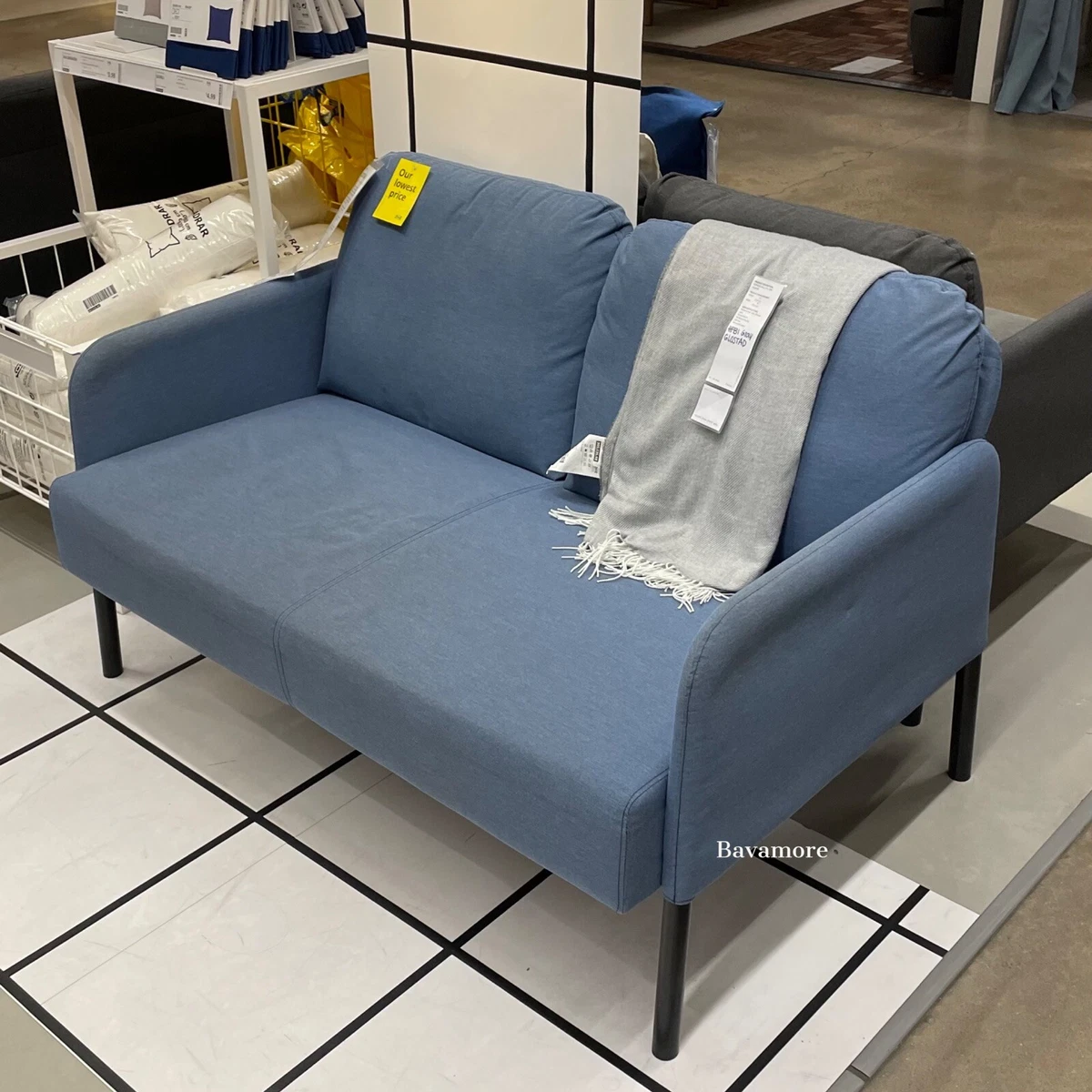 Ikea GLOSTAD Loveseat Knisa medium blue BRAND NEW 204.888.20