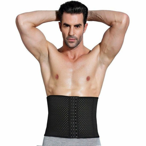 Mens Waist Trainer Belly Wrap Body Shaper Girdle Tuck Belt Tummy Control Cincher - Picture 17 of 21