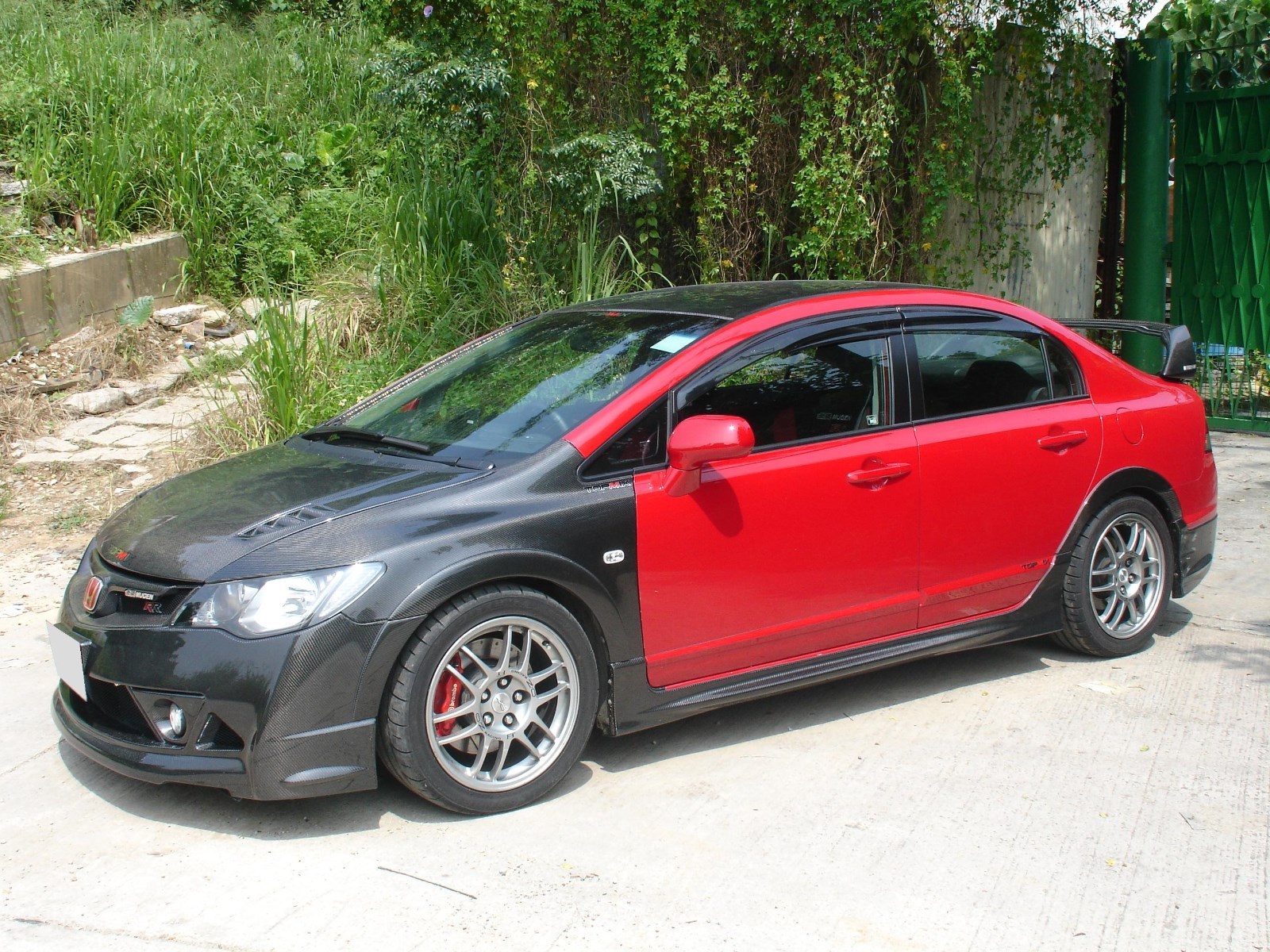 Carbon fiber fender trims flare fit for Honda 0710 Civic TypeR FD2