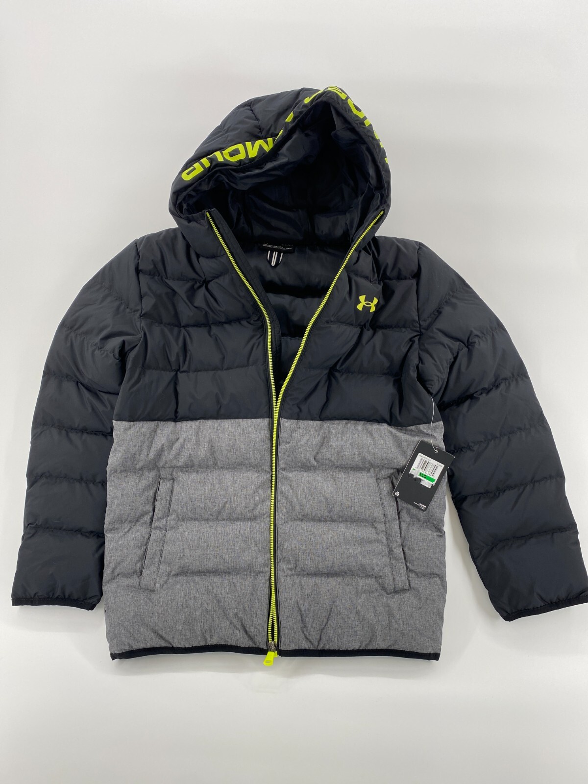 Under Armour Boys pronto colorblock puffer jacket black large eBay