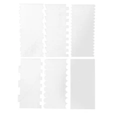6Pcs Clear Acrylic Cake Scraper Set Decorating Contour Comb Smoother Baking Tool