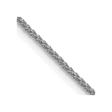 18K White Gold 1mm Diamond-cut Spiga Chain Necklace 18" 2.64g for Mom