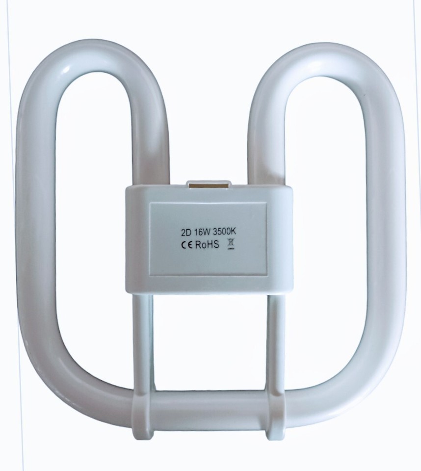 2D 16w 2 Pin Energy Saving Fluorescent Lamp Tube Bulb 3500K White Plus