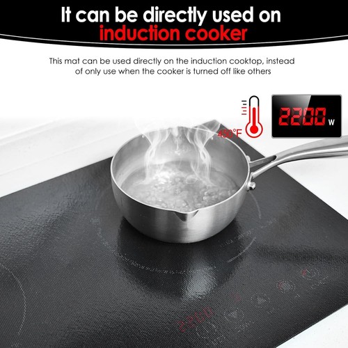 Copri Bruciatore a Induzione Antigraffio Traslucido, 54x90CM - Silicone Nero - Foto 5 di 10