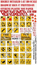SCALELIKE INDUSTRIES HO-ROADWAY SIGNS 7 (HORS-7) PRINTED ON PLASTIC FACTORY NEW