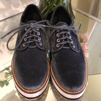 Shellys London Platform Casual Shoes, Bold Platform, Velvet Velour, 5.5 US
