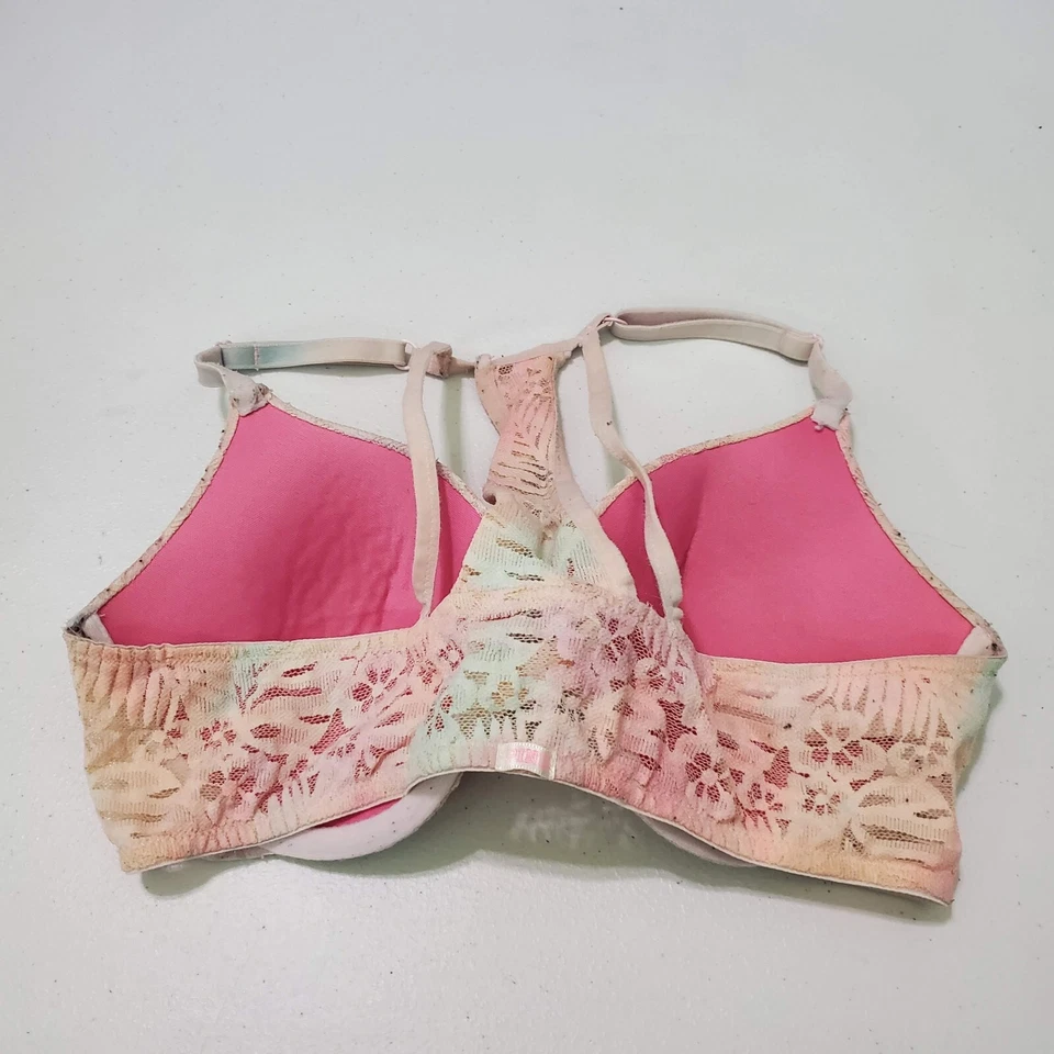 Sujetador ROSA Mujer 34C Beige Ombre Floral Ligeramente Forrado Encaje Victoria's Secret Foto 4 de 4