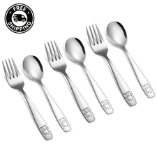 6-Piece Toddler Silverware Set – Stainless Steel Forks & Spoons for Kids