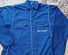 Vintage LOWARA PUMP COMPANY Workers Blue Cotton SHIRT JACKET Shacket Size Medium