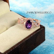 Amethyst Ring, Halo Ring, Cluster Ring, Promise Ring, 925 Sterling Silver