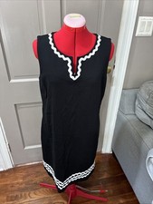 Talbots Women's Sleeveless Sheath Dress Black/White Size 10