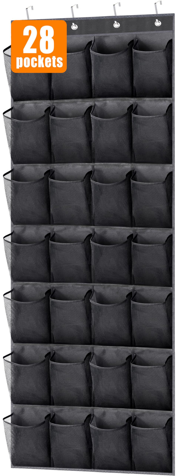 28-Pocket Over-The-Door Hanging Shoe Organizer for Closets & Storage-image