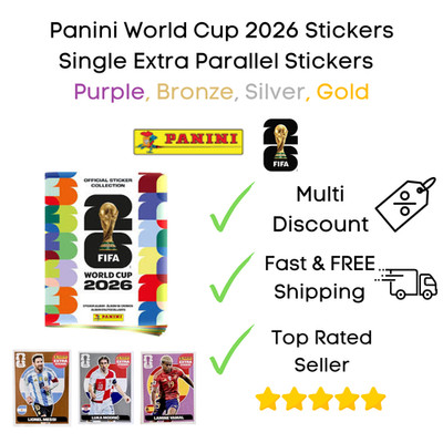 Parallel Panini Sticker Panini World Cup 2026 Extra Parallel Stickers - Purple, Bronze, Silver ...