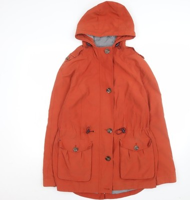 Marks and Spencer Damen Parka Jacke Orange Kapuze Größe 10