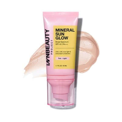 Sunscreen SPF 43 PA+++ Mineral Sun Glow Fair Light 1.7oz INNBEAUTY Project Broad