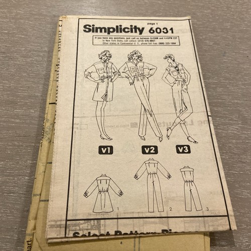 Simplicity 6031 Pattern Vintage Misses Jumpsuit & Dress Size 16 Uncut 80s - Picture 3 of 4