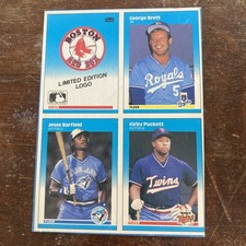 1987 FLEER BASEBALL BOX BOTTOM GEORGE BRETT/KIRBY PUCKETT/BARFIELD/RED SOX b