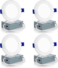 4 Pack 4 Inch 3CCT LED Recessed Lighting, Canless Wafer Downlight