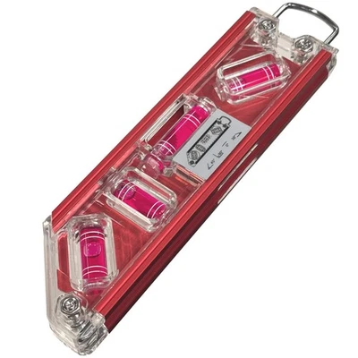 TASKAR Magnetic 4-Way Aluminium Spirit Level Pink 165mm