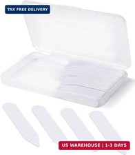 112P Dress Shirt Collar Inserts, White Plastic Collar Stays with Storage