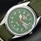 VINTAGE REFURBISHED SEIKO 5 AUTOMATIC 6309A JAPAN MENS GREEN WATCH a441264-1