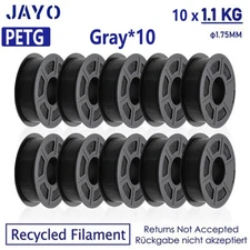 JAYO 11KG PETG Gray Recycled Filament 1.75mm 3D Printer Stable Bubble-Free Bulk