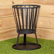 35cm Outdoor Black Steel Garden Log Burner Fire Basket
