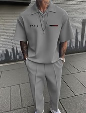 Men's Outfit 2 Piece Set Shirt Pants Suit PLUS SIZE BIG 2XL