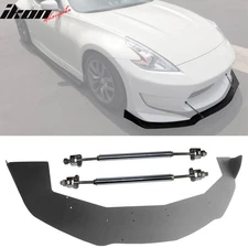 Fits 13-20 Nissan 370Z Amuse Style Front Bumper Lip Splitter Gunmetal Strut Rods