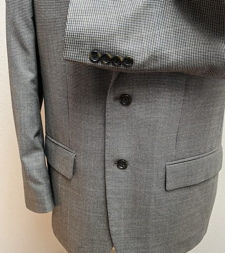 Nautica Mens Blazer Jacket Sz 40 R Gray Houndstooth Wool 2 Button Sport Coat - Picture 6 of 16