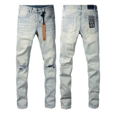 2026 New KSUBI Men's Ripped Leisure Pants High Street Fashion Jeans Blue
