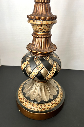 John Richard 26" Kerzenständer JRA-4770 Leopardenmuster Gold Schwarz Verziert - Bild 3 von 9